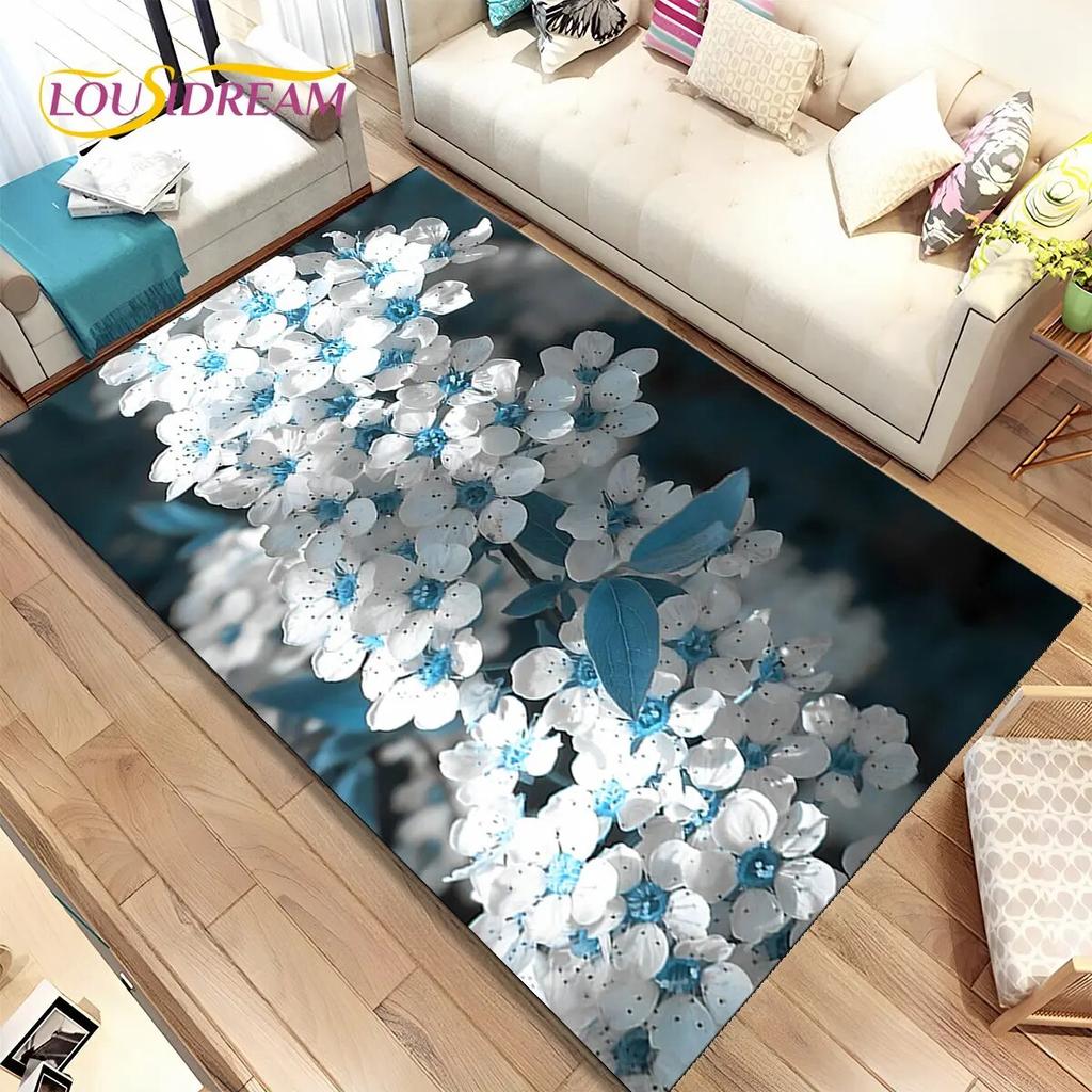 Скандинавский 3D ковер с цветком ромашки, ковер для дома, гостиной, детской спальни, дивана, коврика для декора, детские игры, нескользящий напольный коврик