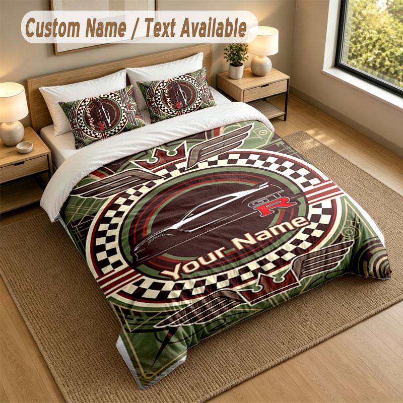 Bedding Set 1 Duvet Cover 2 Pillowcases Nissan GT-R Print Soft Bed Linen Bedroom Decor