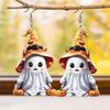 Halloween Acrylic Ghost Pumpkin Earrings Cute Party Accessories Lightweight Durable Costume Jewelry for Women