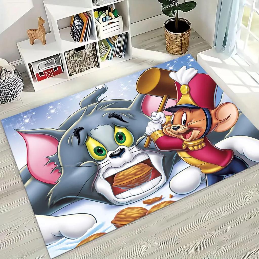 3D ковер с рисунком мультфильма Том и Джерри (Кот и Мышь) для спальни, гостиной, дивана, прихожей, большой нескользящий напольный коврик для детей