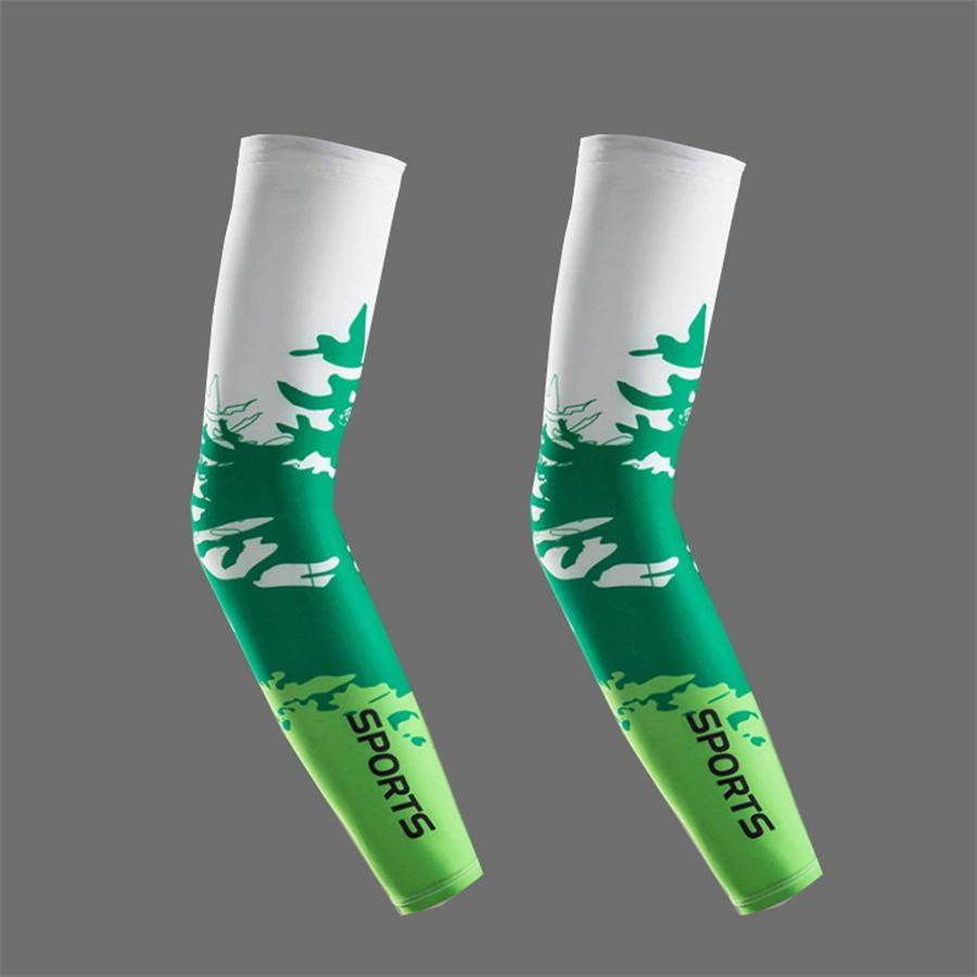 Gradient SPORTS Print Ice Silk UV Protection Arm Sleeves, Cooling Anti-Slip Sun Sleeves for Men Women Outdoor Cycling Driving