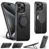 Кожаный чехол для iPhone17/Samsung S25 с магнитной вращающейся на 360° подставкой и совместимостью с беспроводной зарядкой