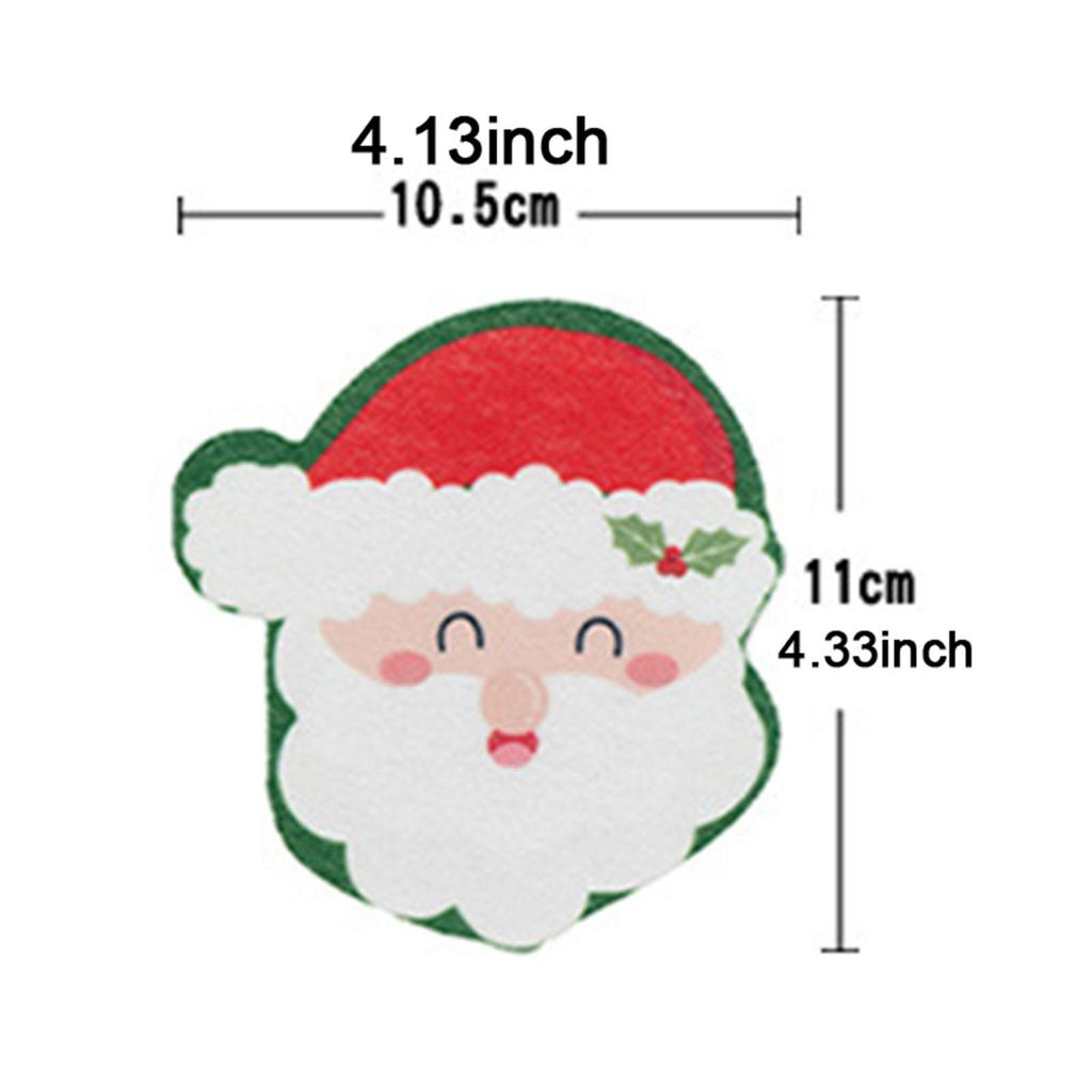 Cartoon Print Dishcloth, Kitchen Cleaning Sponge Christmas Themed for Cleaning Kitchen,