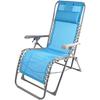 AKTIVE 61079 Folding Beach Chair - Metal Textilene - Blue - Zero Gravity Position