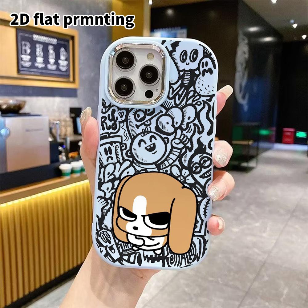 Phone Case: 2D flat design suitable for iPhone 18 17 16 15 14 13 Pro protective case, couple style, cool and cheeky look, Christmas and Halloween gift
