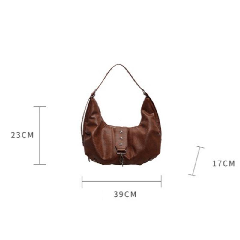 New Casual Fashion Hobos Bags for Women Retro One-shoulder Cross-body Bag Versatile Ladies Purse High Quality PU Leather Handbag