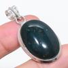Natural Bloodstone Gemstone 925 Sterling Silver Jewelry Pendant 1.81" H9z29