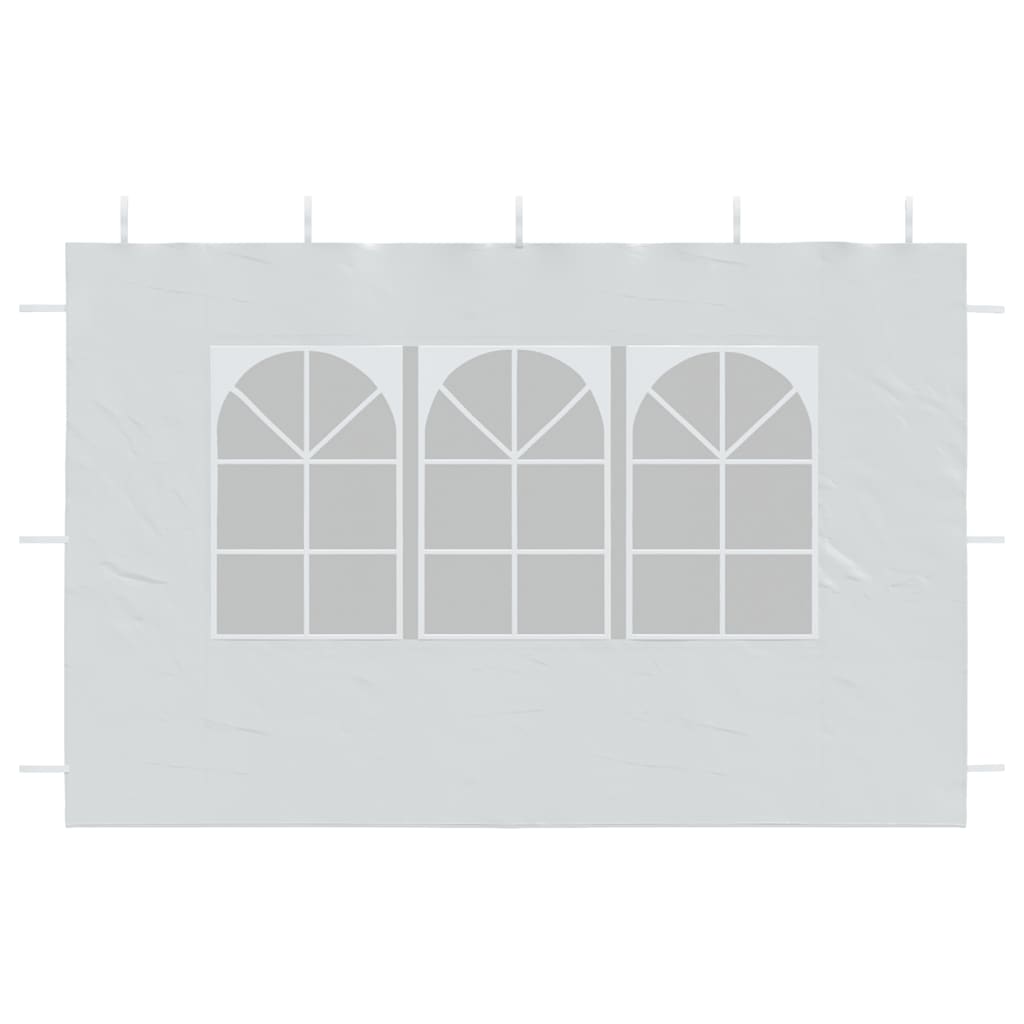 Party Tent Side Walls 2 pcs with Windows PE White