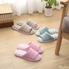 Fashion Soft Home Couple Indoor Slippers Women's Thick Soled Bedroom Slippers Striped Cotton Women's Open Toed Slippers