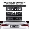 License Plate Frame, Black PP Car License Plate Cover, Universal EU Car License Plate Bracket Holder Rustproof