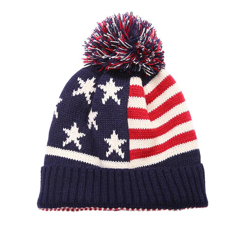 2020Men Winter Ball Knitted Cap For Women Unisex Casual British and American National Flag Hats
