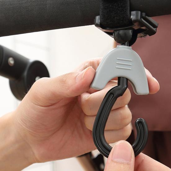 2 шт. крючки для коляски, вращающиеся на 360 градусов, хорошая грузоподъемность, ABS, органайзер для коляски, зажимы для сумки для дома