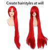 100cm Long Straight Cosplay Wig Anime Compatible Universal Omopinenet Heat Resistant Synthetic Hair Wigs + Wig Cap