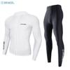 Mens UV Protection Rash Guard Set Long Sleeve Top Pants Quick Dry Swimwear Snorkeling Diving Surfing