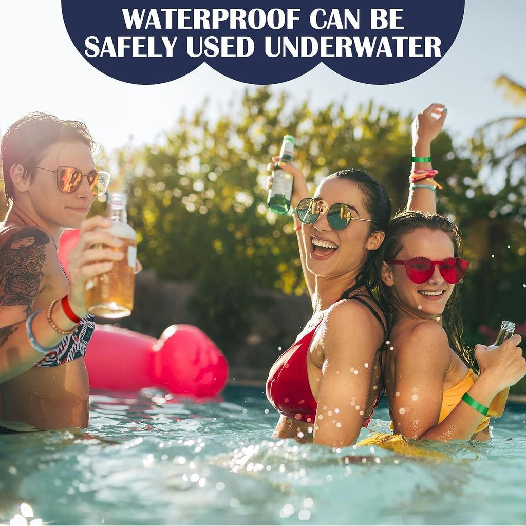 600 шт., бумажные браслеты, водонепроницаемые браслеты для вечеринок, легкие концертные браслеты, неоновые цветные клейкие браслеты