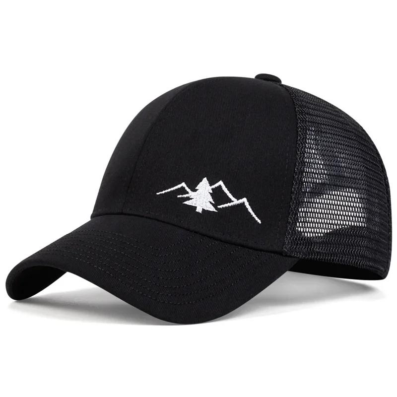 Mesh Ventilated Permeable Air Summer Cap Baseball Stitching Embroidered Mountain Fashionable Trendy Caps Adjustable Hip Hop Urban Street Style Trendy