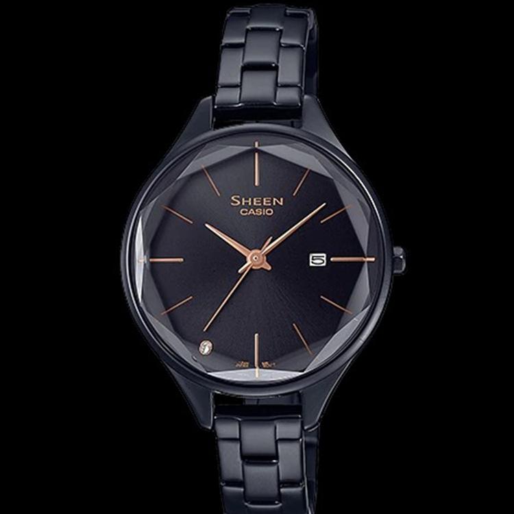 Casio Женские часы SHEEN Черные SHE-4062BD-1AUPR-person