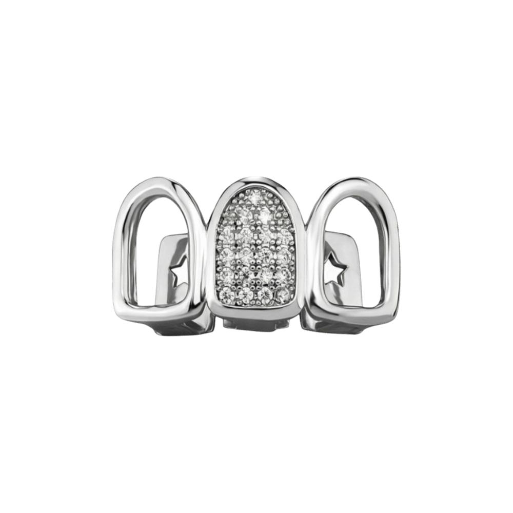 Gold Silver Color Teeth Grillz CZ Zircon Body Jewelry Hip Hop Dental Caps Street Style