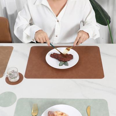 Подставка под приборы из искусственной кожи, подставка, теплоизоляционная подкладка для обеденного стола, двухсторонняя водонепроницаемая подставка под приборы для кухонных столешниц, обеденных столов