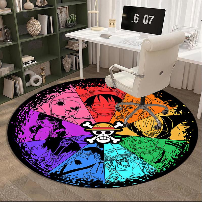 Classic Pirates Skull Crossbones round carpet Chair cushion Round Entryway Rug, Soft Round Rugs for Living Room, Bedroom, Circle Carpet decor gifts