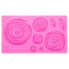 Формы для торта с цветочным узором DIY Силиконовая форма для шоколада, мыла, смолы для украшения (розовый)
