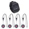 Wireless Restaurant Service Calling System 1 Watch and 4 Button Pagers Waterproof Restaurant Pager