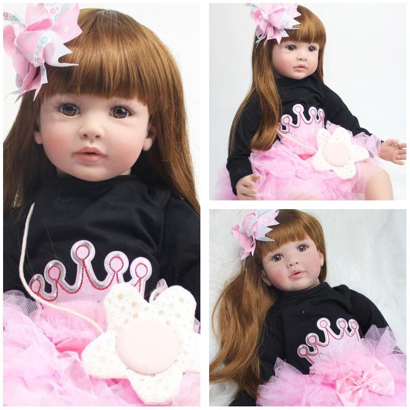 BZDOLL 60 см кукла реборн для малышей, тканевое тело, 24 дюйма, мягкие виниловые конечности, куклы принцессы для девочек, подарок на день рождения, детский игровой домик, игрушка