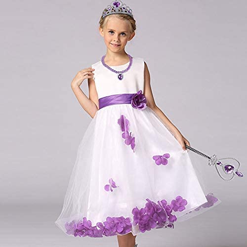 Princess Costume Set Crown Magic Wand Frozen Children Princess Gloves Necklace Ring Set Costume Accessories