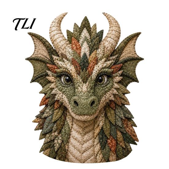 Advanced Quilting Supplies Dragon Patchwork DIY Kit, Pattern Fabric Craft Ready to Use Pack Sewing Project for Adults, Handmade Home Decor Set