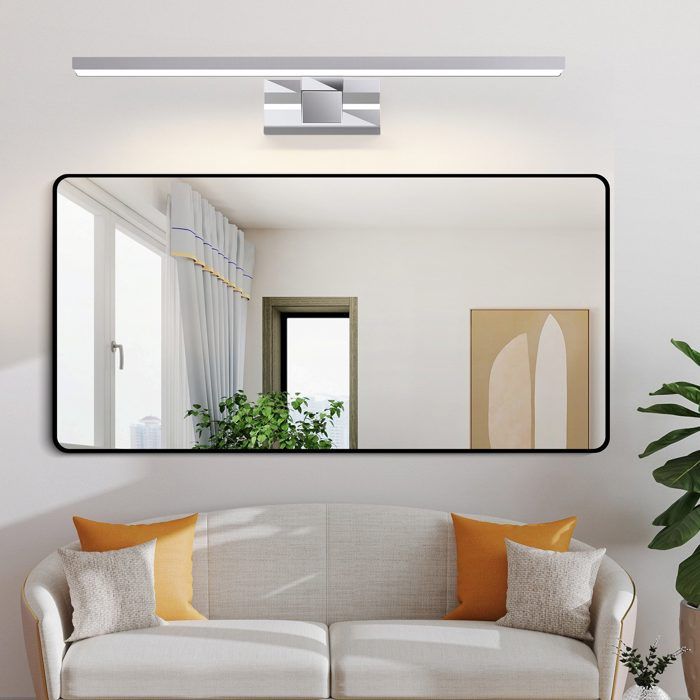 Applique murale LED miroir - NETTLIFE - 60 cm - 12 W - Chrome - 4000 K