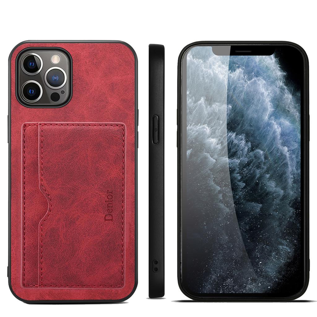 Denior | Retro PU Leather Phone Case Camera Protector Screen Protector for 16/15/14/13/12/11/XR/7 Series Card Bag (1 Card