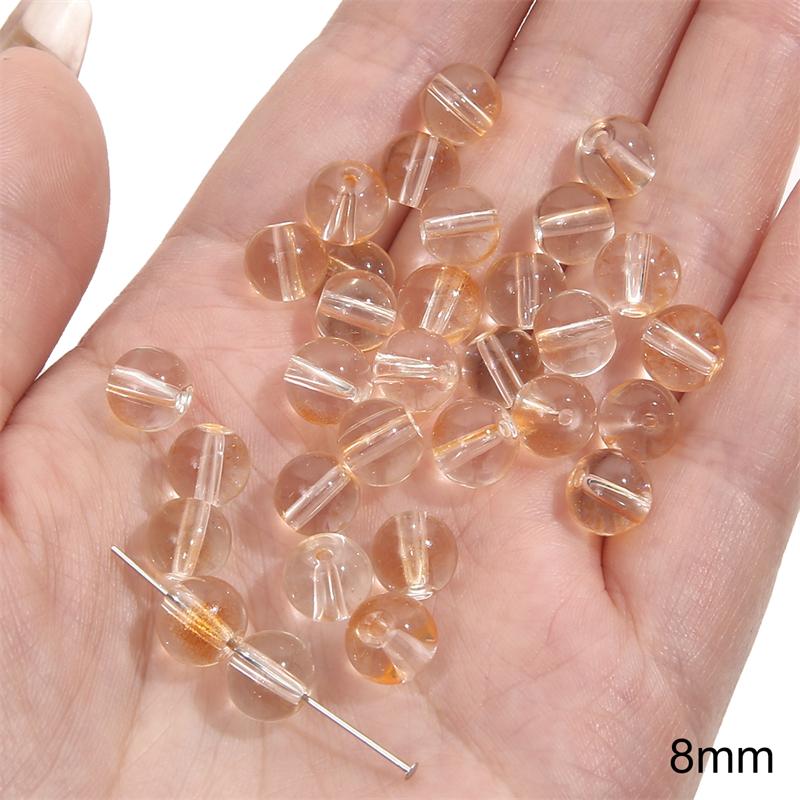 20Pcs Crystal Glass Beads Sunshine Color Loose Space Beads for Bracelet Necklace DIY Jewelry Craft Making Accessories