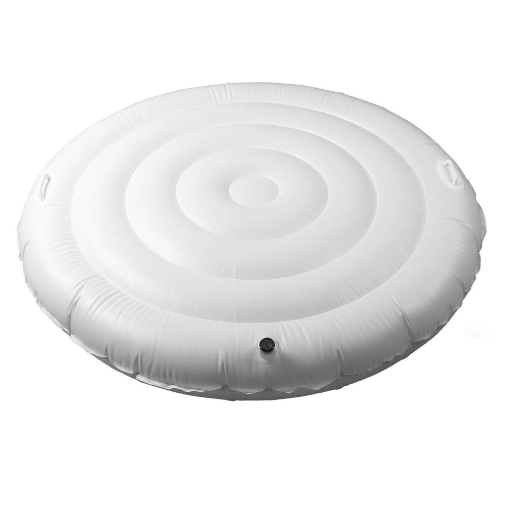 Inflatable Hot Tub Cover PVC 5.4FT Round Hot Tub Foldable Protective Rain Overflow Energy Saving