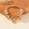 Panjia DIY Beaded Bracelet with Love Pendant, Crown, Heart-shaped Crystal, and Copper Beads