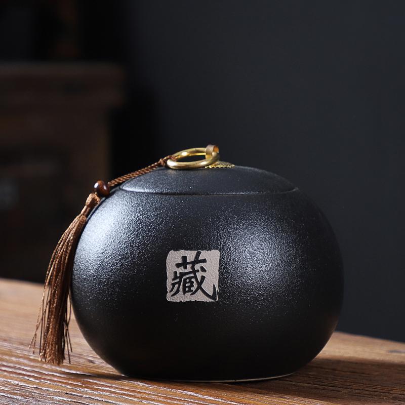 Домашние влагостойкие банки, чайный столик, керамическая чайница, кухонный контейнер для хранения зерна, аксессуары для чайной церемонии ручной работы