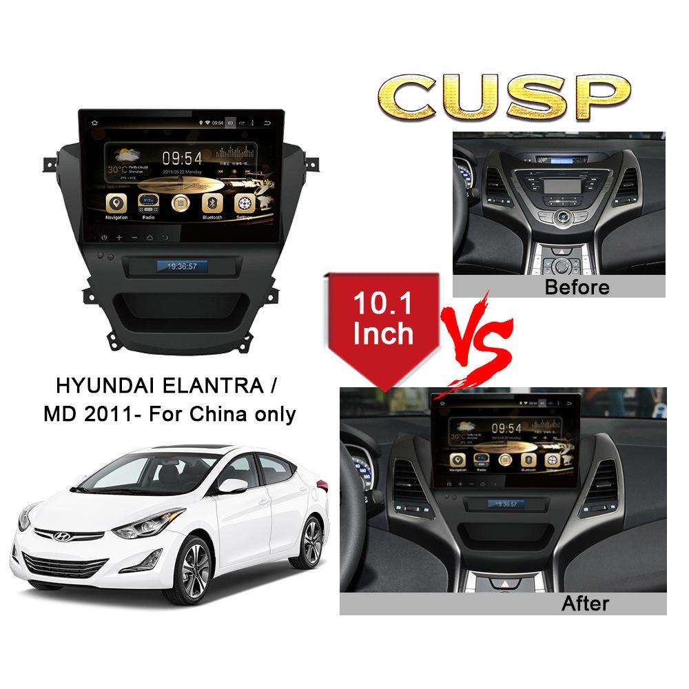 Совместимо с Hyundai Elantra 2011-2015: 10,1-дюймовый Android-экран с беспроводной навигацией CarPlay.
