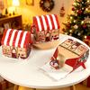 10pcs Christmas House-shaped Gift Boxes with Handles, Featuring Adorable Snowman Christmas Prints,Portable Paper Packaging Boxes