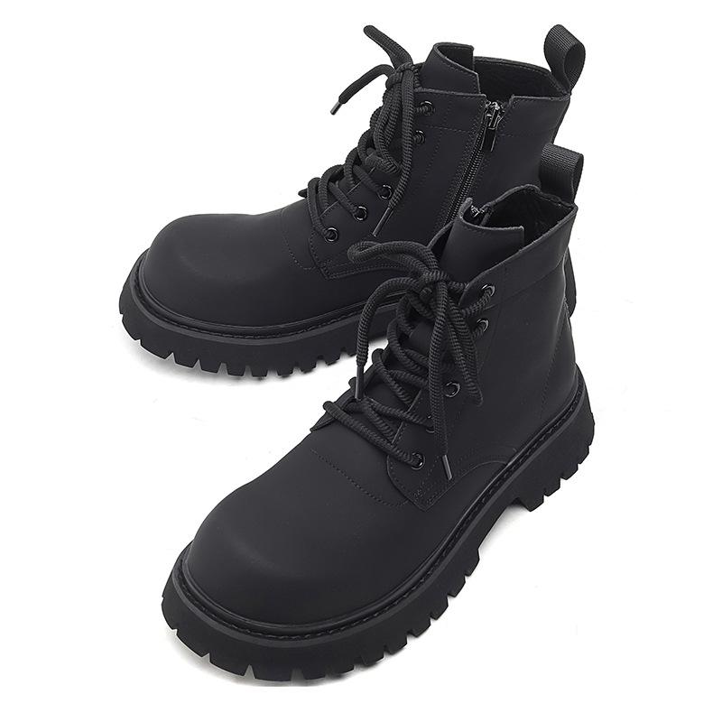 Мужские ботинки мартин осень и зима новые полусапоги большеголовые британский стиль на толстой подошве повседневные с внутренней танкеткой рабочие ботинки 32059-R