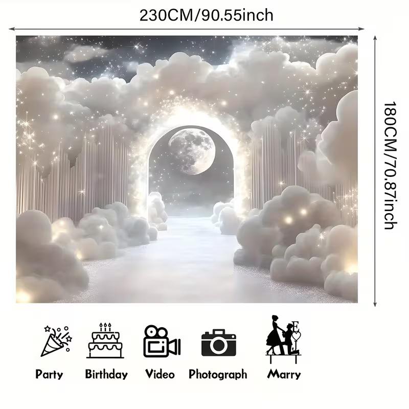 Двумерный плоский фон-арка «Лунное облако» для романтической свадебной фотосессии