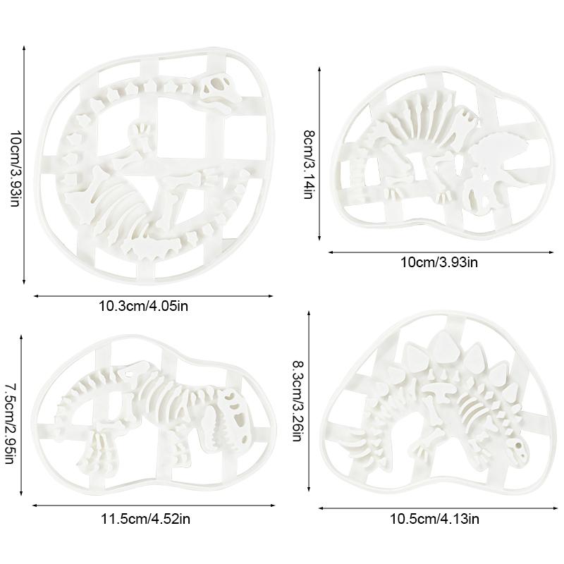4 шт./набор формочек для печенья «Динозавр», форма для тиснения печенья, инструменты для выпечки десертов в стиле «Джунгли», украшение для торта на день рождения