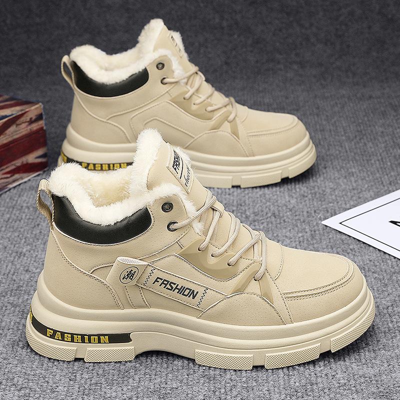 Высокие мужские ботинки Winter Plus Velvet Thick Warm Shoes Мужские зимние ботинки