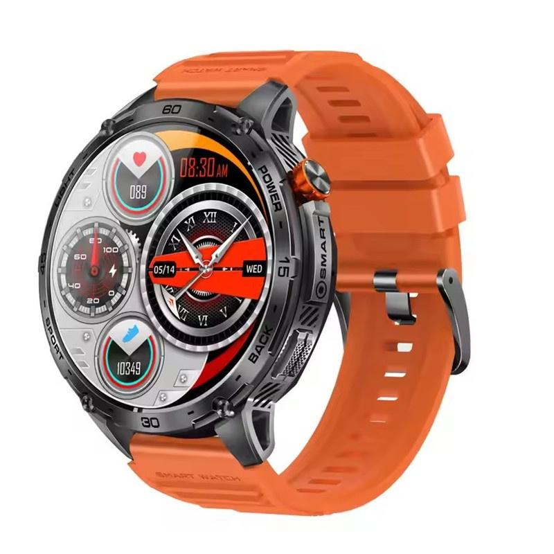 K69 Смарт-часы 1,75-дюймовый Amoled экран светодиодный фонарик для мужчин Bluetooth звонок спортивный фитнес-трекер монитор здоровья умные часы
