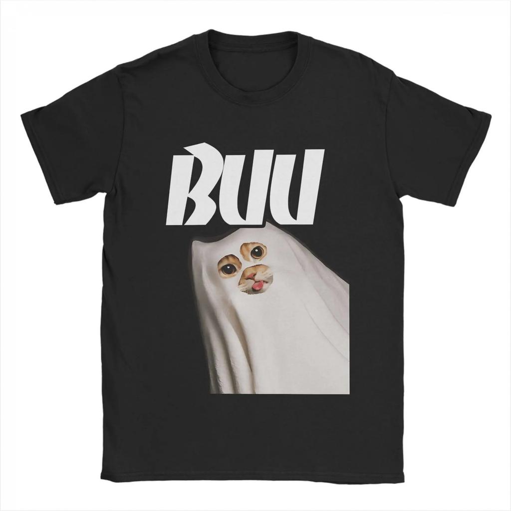 Oversized TShirt Summer BUU Ghost Cat Meme Hippie TShirts Tee Shirt for Unisex Y2K Basic Loose Clothes Unisexs Tshirts for Summer