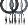 3-в-1 USB-кабель Кабель для быстрой зарядки Мультизарядный шнур USB-адаптер Плетеный провод Для мобильного телефона Планшета Ноутбука