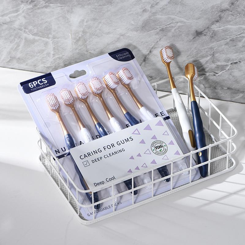 6 шт. широкая мягкая длинная головка для взрослых большая головка зубная щетка удобные зубы супер мягкая щетка для чистки полости рта