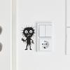 Black Features Halloween Cartoon Switch Sticker Pvc Wall Decor For Room Living