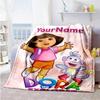 Dora Explorer Personalized Text Blanket Gift Personalized Blanket Ultra-Soft for Livingroom Couch Nap Office Chair for All Occasions
