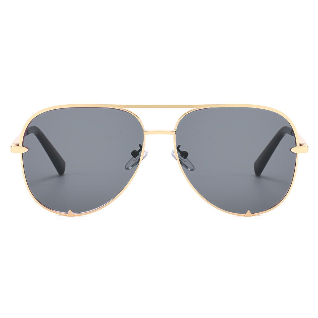 Popular toad glasses sunglasses for women, European and American trend metal double beam men's and women's driving sunglasses, street photography i