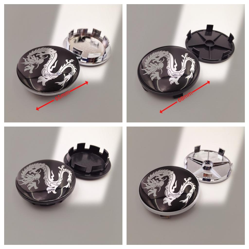 4pcs 65/68mm Dragon Emblem Car Wheel Center Caps Hubcap Cover hub center cap for Benz BMW Lexus Mazda Tesla Ford Chevrolet