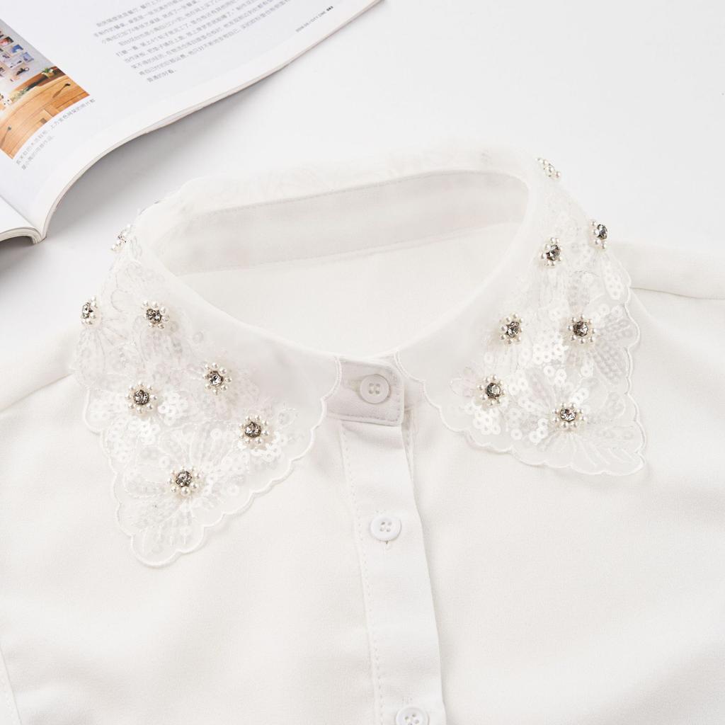Neck Collar and Age-defying Collar African Fabric Lace Collar De Perlas Mode Naturales Piedra  Collar t Shirt for Clerical
